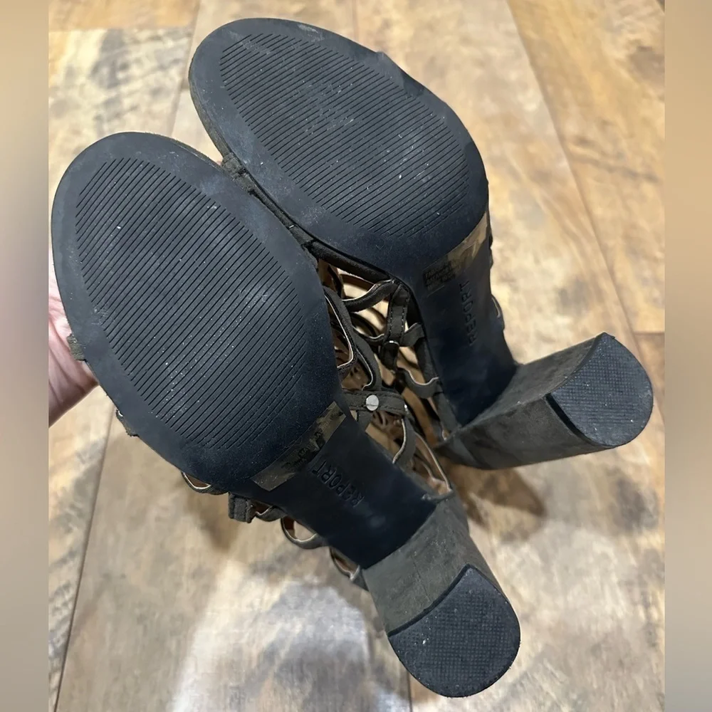 REPORT “Wesley” Studded Caged Heels, Size 8.5